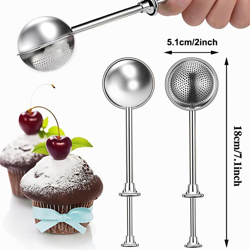 1 Stück Edelstahl-Mehlstreuer mit feinem Sieb und ergonomischem Griff, perfekt zum Backen, Dessertverzieren und für die Küche