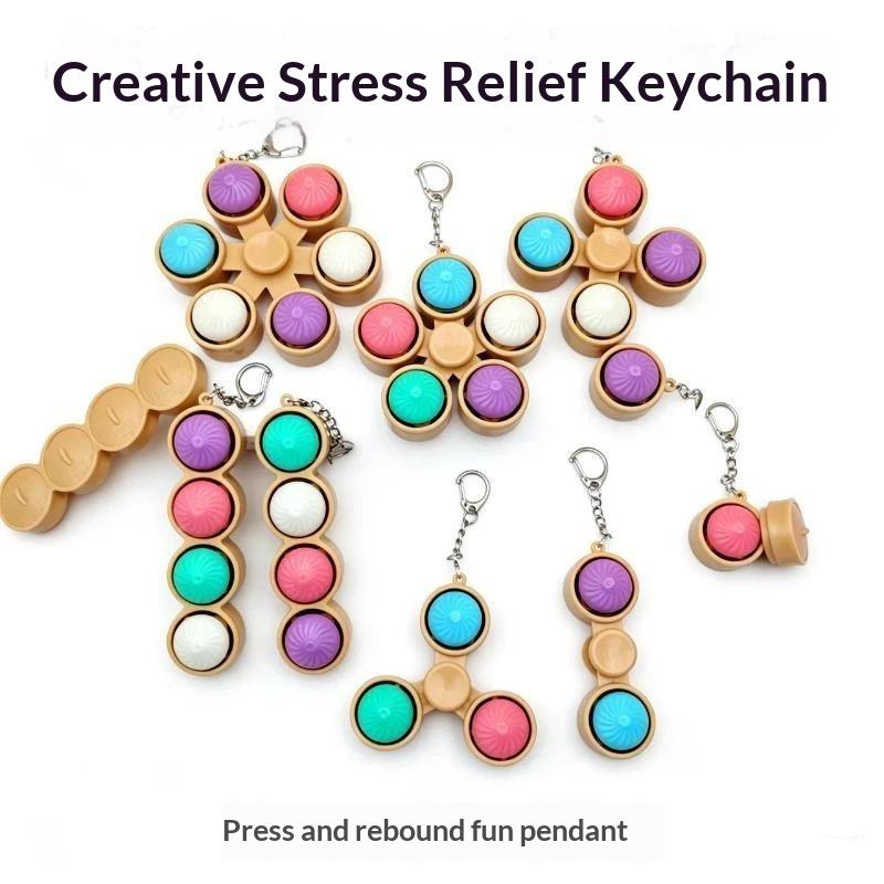 Portable Fidget Spinner Keychain With Pop Bubbles And Stress Relief Perfect For Kids Adults Daily Use Office Travel
