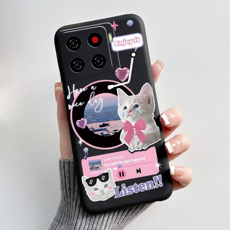 Cute Cartoon Case For ZTE Blade A56 Z2473 Nubia A56 Printing Shell For Blade A56 Pro Protective Cover Soft Silicone Black Casing