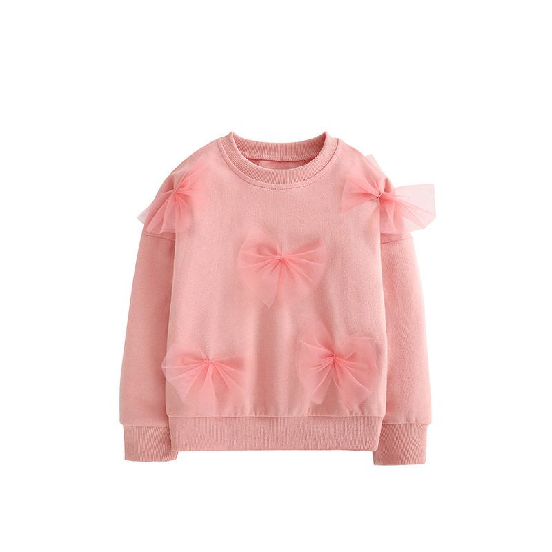 Cross-Border Malwee Girls' Sweatshirt Autumn and Winter New European and American Style Children's Round Neck T-Shirt Long-Sleeve Base Shirt Pullover