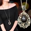 

Korean Waterdrop Shape Long Sweater Chain Necklace Vintage Crystal Necklace Pendant For Women Charm Jewelry… More