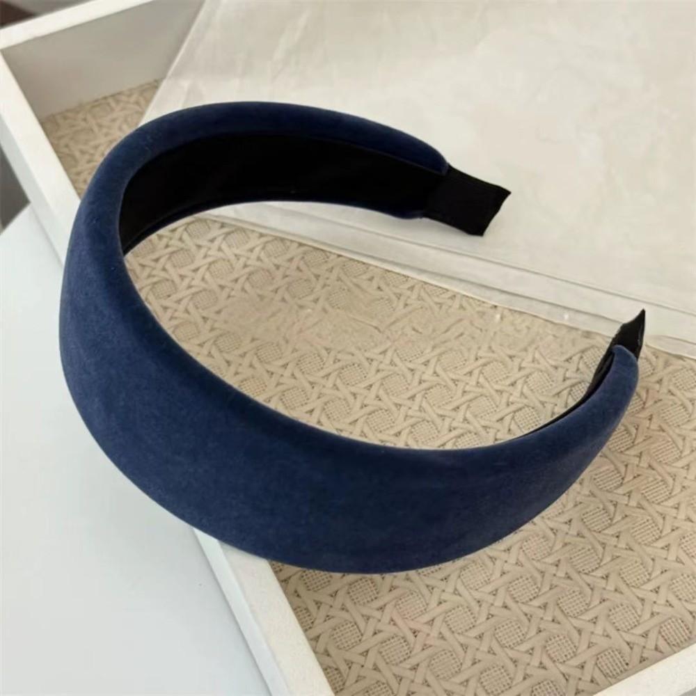 Retro Samt Breites Haarband Einfarbige Haarbänder Haarreif Schwamm Haaraccessoires Süßes Haarornament