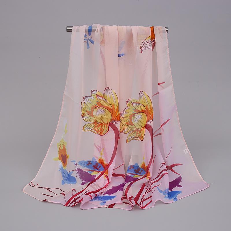 Sciarpa di Seta Chiffon Primavera & Estate: Scialle da donna leggero, stampato e versatile con protezione solare