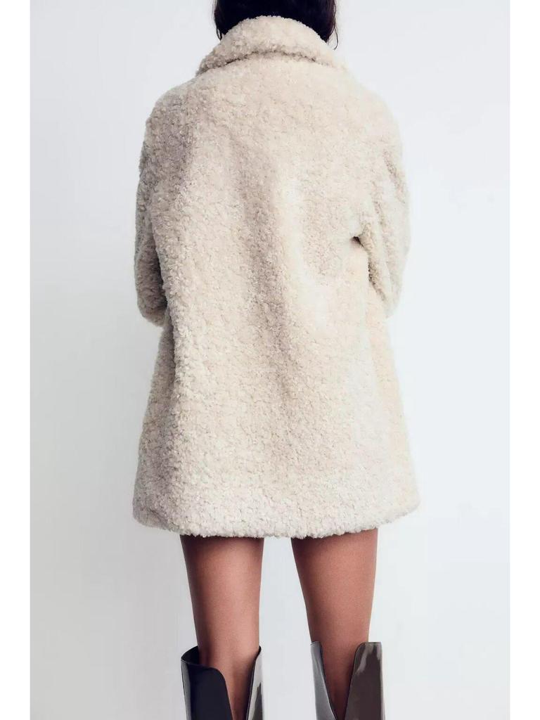 2024 Fall/Winter Women's Faux Fur Solid Color Overcoat: European & American Style