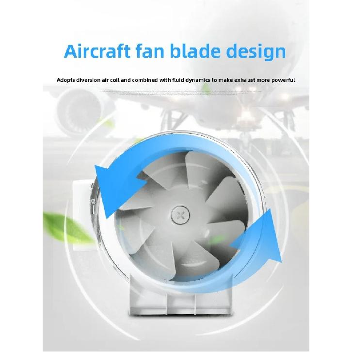 Exhaust Pipe Fan Ventilation Fan Pipe Fan Inline Duct Fan Ventilation Exhaust Blower Fans Quiet For Ducting