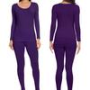 Winter Thermal Underwear Sets for Women Round Collar Long Johns High Stretch Base Layer Soft Top & Bottom Keep Warm Pajamas