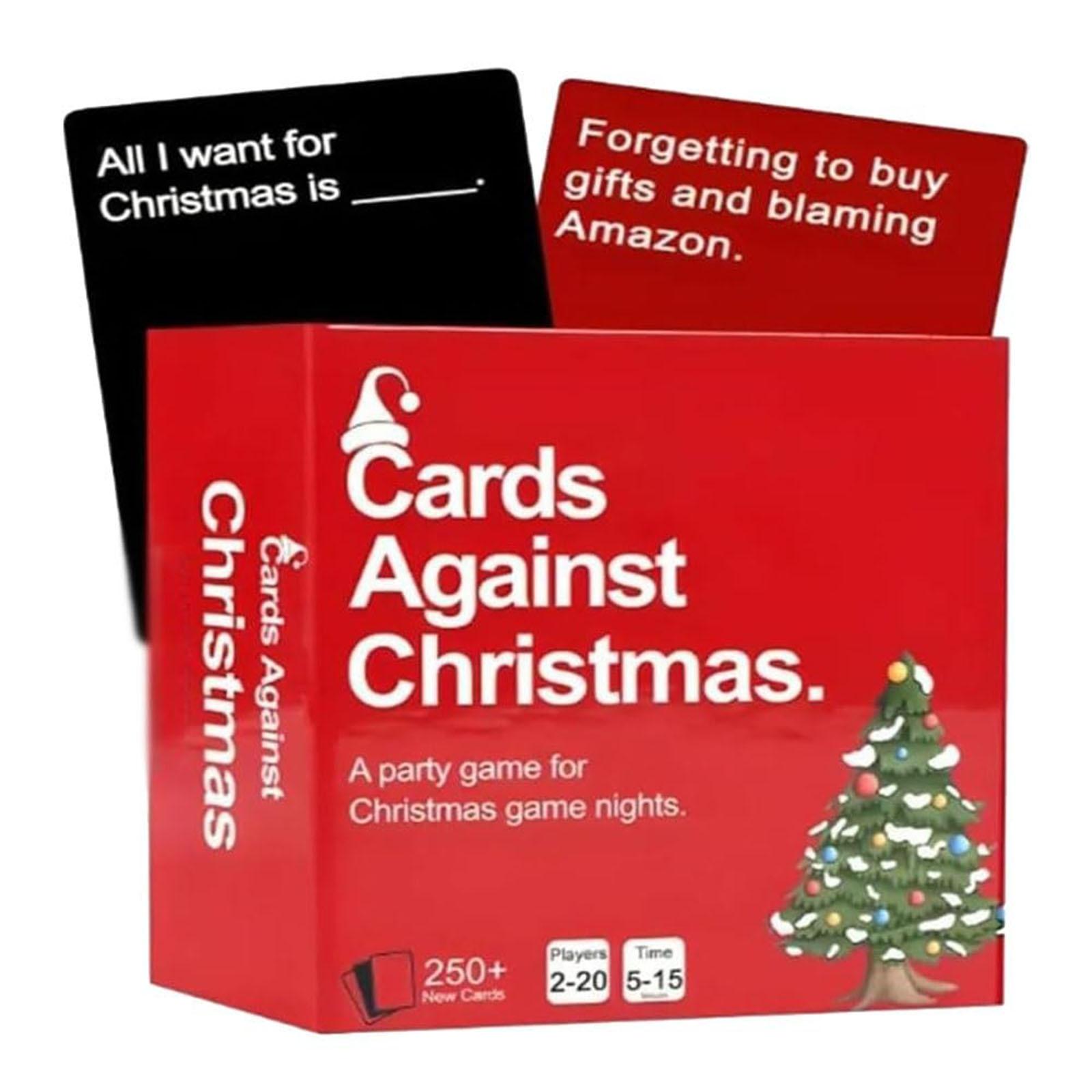 

2025 НОВЫЕ Карты против Рождества Карточная игра для Рождественской игровой ночи 250 красных карт в коробке Праздничные карточные игры Подарки для взрослых