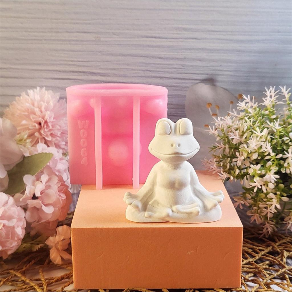 Yoga Frog Candle Mold Animal Silicone Molds Resin Casting Molds Craft Supplies for Candle Making Home Decoration