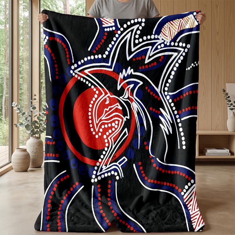 Sydney RoostersPrinted Flannel Blanket Cozy Skin-Friendly Warm Throw for Couch Bed Indoor Daily Use