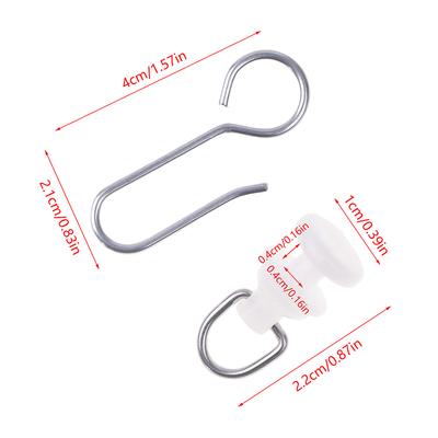 40Pcs Curtain Track Pulley Hooks S Shaped Silent Curtain Hooks And Plastic Gliders Track Rollers For Room Bathroom Curtains