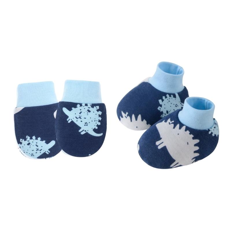 Set of 1 Infant Cotton Mittens Anti Scratch Hand Cover Soft Breathable Warm Gloves & Socks for 0-6M Boys Girls