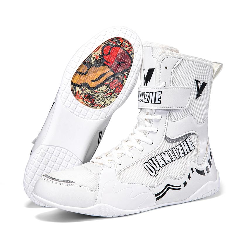 

Professional Wrestling Shoes for Men Lightweight Training Boxing Sneakers Large Size Black White Gym Outdoor Sports 47 білий