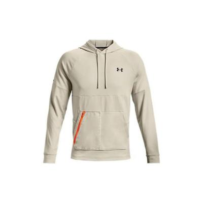 Rush Solid Logo Print Drawstring Hoodie Men Hoodies Brown 1370450-279
