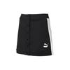Buttoned A-Line Comfort Casual Skirt Women Bottoms Black 530008-01