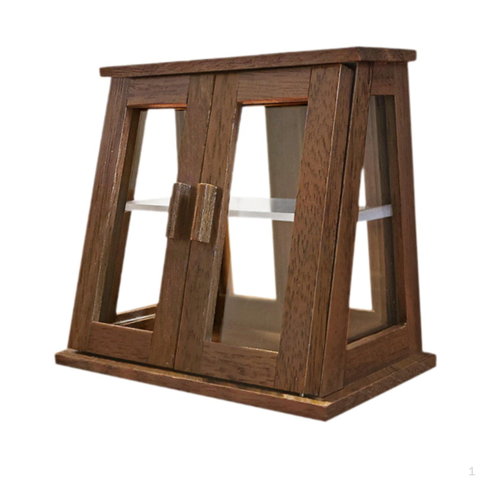 

Кукольный домик, пекарня, шкаф, мебель 1:12 Миниатюрных емкостей для еды Walnut 2 Door