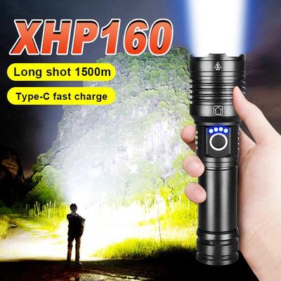 Φακός LED XHP160 Υπερ Ισχύος Επαναφορτιζόμενος Φορητός Φακός Ανασυρόμενος Φως Πολλαπλών Λειτουργιών Εξωτερικός Λάμπα Φανάρι Κάμπινγκ