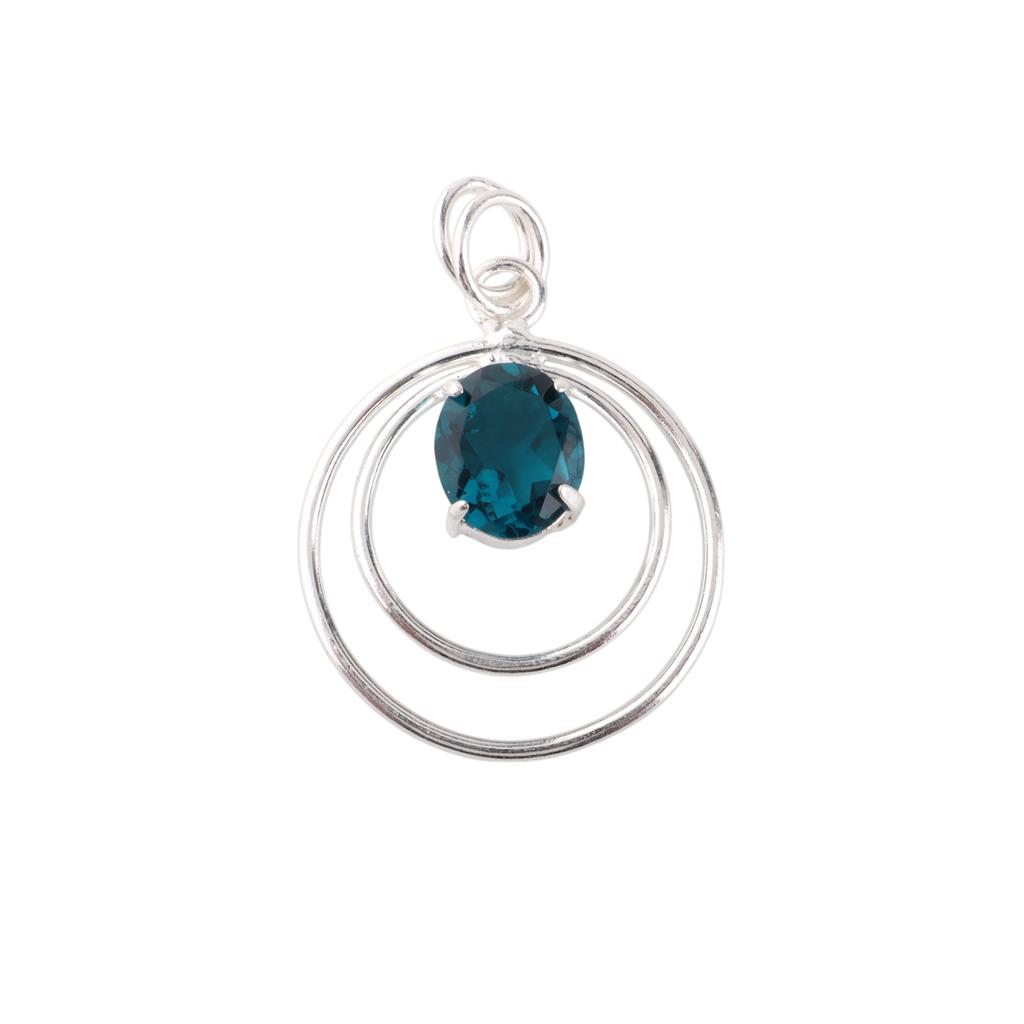 Apatite Gemstone 925 Sterling Silver Handmade Jewelry Birthstone Pendant 1.65" PP-61-12