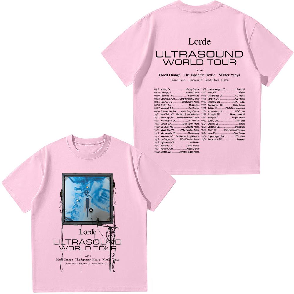 Lorde Ultrasound World Tour 2025 T-shirts Lorde Merch Graphic Tee New Versatile for Women/Men Tshirt Cotton Short Sleeve Clothes