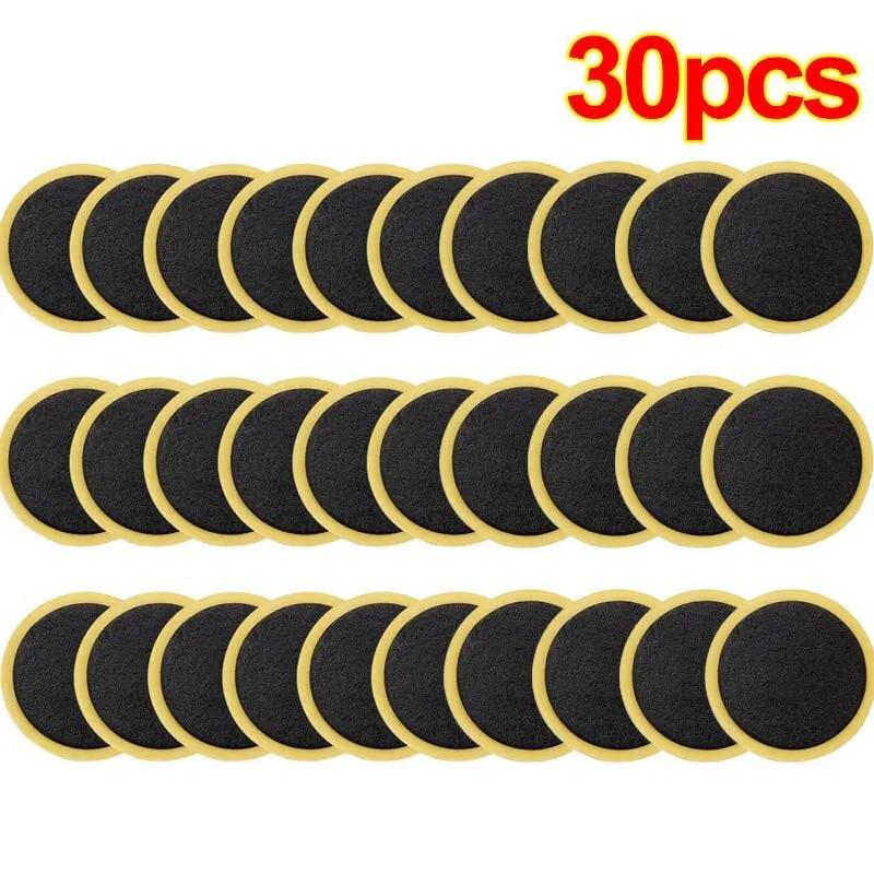 Mountain Bike Tire Repair Kit: 48 Square & Round Patches (25mm) for Cycling & Car Repairs