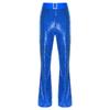 Womens Glittery Sequin Jazz Dance Pants Flared Design Elastic High Waist Rhinestone Decor Bell Bottom Trousers