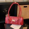 2026 Spring Women's Shoulder Bag Trend Y2K Brand Handbag Large Capacity Pillow Travel Bag Lady Solid Pu Leather Underarm Totes