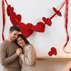 Red Heart-Shaped Banner Reusable Valentine's Day Banner Wedding Banner Garland  Birthday Party