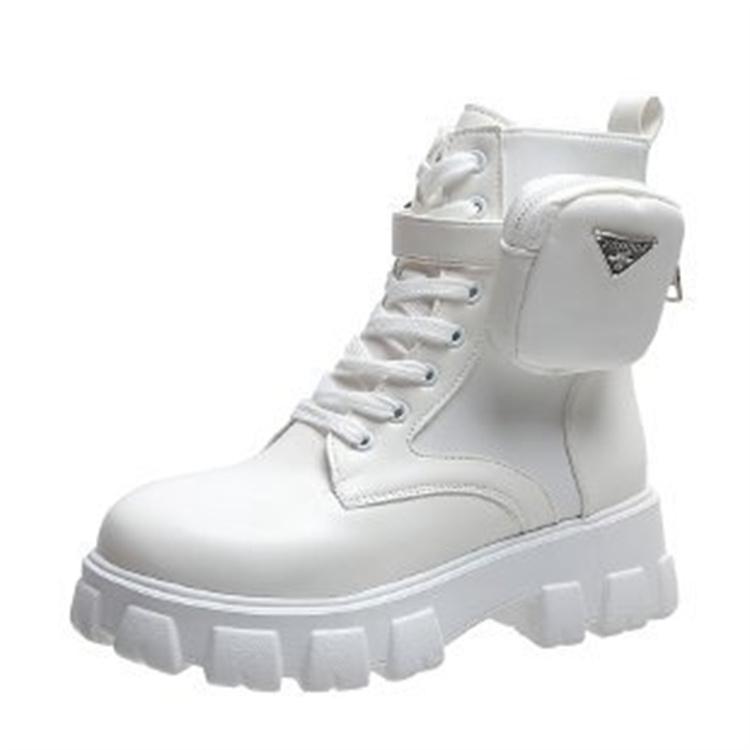 Women's Plus Size Round Toe PU Snow Boots Casual Short Tube Thick Soled Martin Boot Knight Shoes 35-43