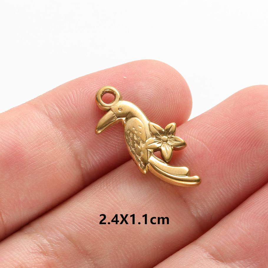 6pcs Fashion Animal Pendant Sea Turtle Tail Horse Stainless Steel Lobster Bird Charms for Jewelry Making Bulk Handmade Keychain