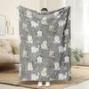 Soft Cat Face Print Flannel Blanket - Suitable for All Seasons, Perfect for Camping, Traveling, Bed, Halloween Christmas