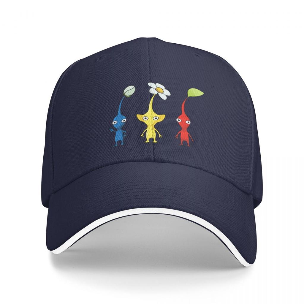 Blue, Yellow and Red Pikmin Sticker Set Baseball Cap Hats Rugby Wild Ball Hat Hats For Unisex Women'S