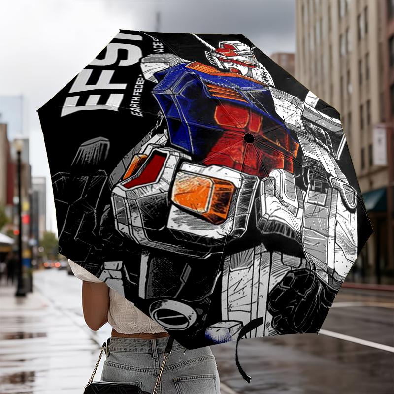 Robotic Warrior Design Umbrella 8-Frame for Travel, Camping, Casual Lightweight Portable Umbrella, Essential for Every Family Holidays Gift