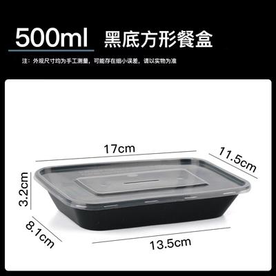 ZISIZ Disposable Rectangular PP Lunch Box with Lid