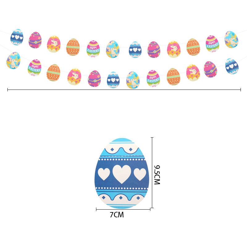 

Happy Easter Banner Colorful Bunny Easter Eggs Carrot Banner Garland Signs Spring Themed Easter Day Decorations for home