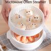 Plastic Microwave Oven Steamer Box with Lid and Tray Kitchen Cooking Steamer  for Kitchen