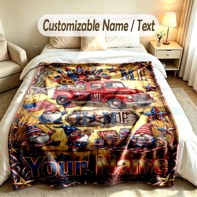Celebration Party Theme Custom Blanket Personalized Name & Text Customized Soft Warm Throw Blanket Home Decor