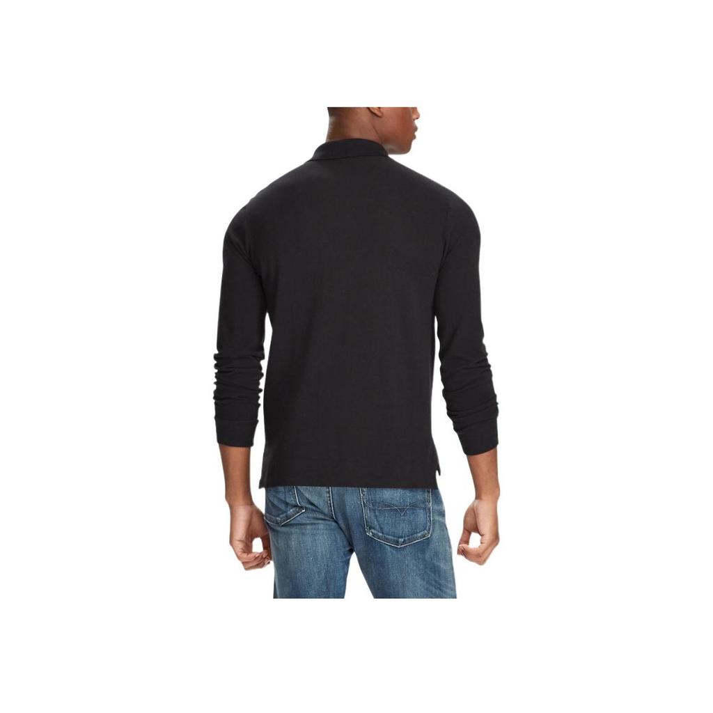 Polo Ralph Lauren Classic Solid Color Cotton Long Sleeve Polo Shirt Men tops Black MNPOKNI16820115-001