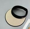 New straw woven sunscreen hat women's UV protection travel versatile big eaves cover face, thin and breathable empty top sun hat