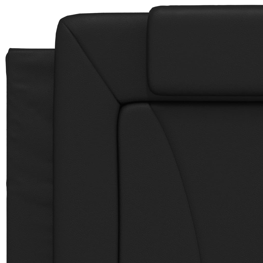 Vidaxl Bed With Mattress, Black, 90X200 Cm, Faux Leather