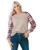 Azura Exchange Plaid Raglan Sleeve Sweatshirt