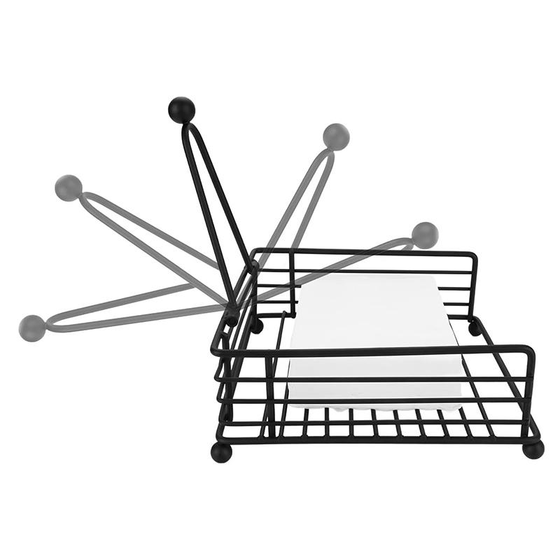 Деревенский металлический держатель для салфеток Квадратный органайзер для бумаги Для кухни Дома Ресторана Кафе - Настольный декоративный держатель для салфеток чёрный 970₽