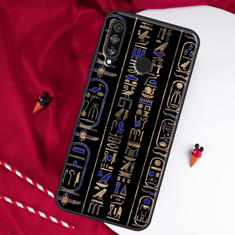 Ancient Egyptian Hieroglyphic For Huawei Nova 12i 11i 8i 12s 9 10 SE Y90 Y60 Y70 Y72 Y61 Y91 P20 P40 P30 Lite P60 Pro Case