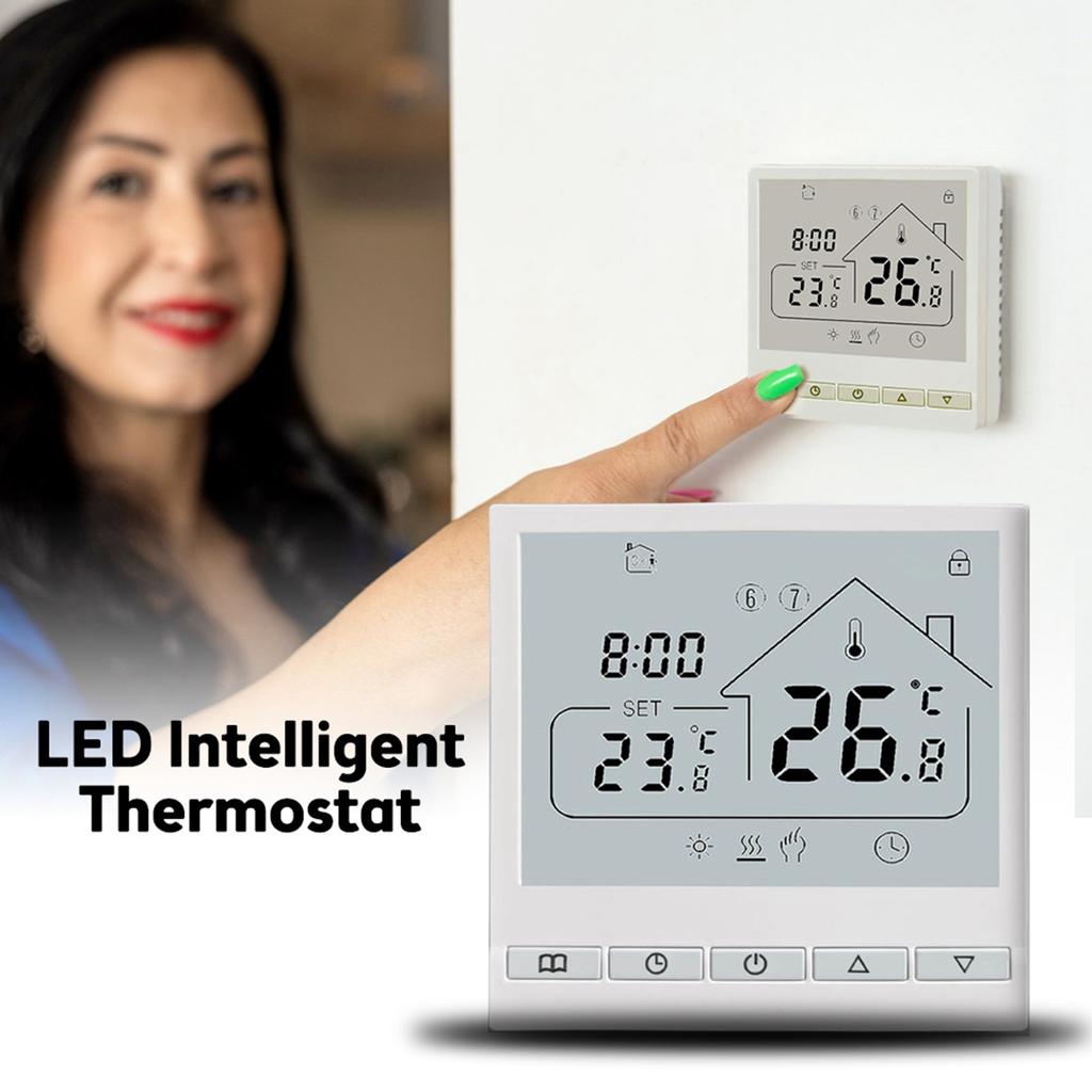 WiFi Smart Thermostat 5+2 Programmable 3A Water Heating Tuya Voice Control Thermostat DIY Install LCD Display Smart