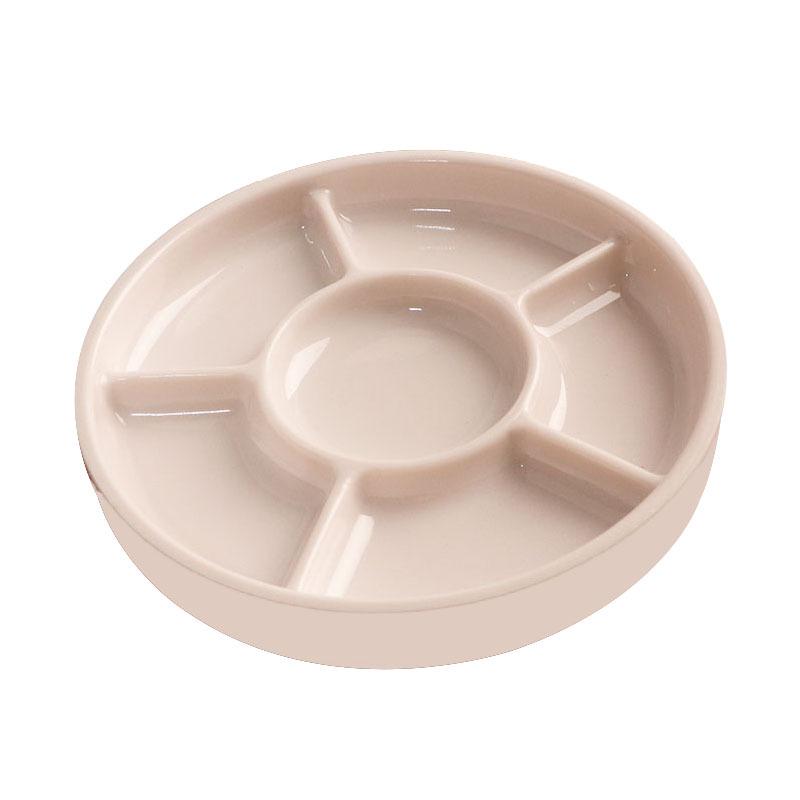 Round White Imitation Porcelain Plastic Palette with Lid for Acrylic and Watercolor Painting
