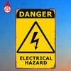 1pc Vintage Electrical Hazard Warning Sign 8x12in Metal Plaque Retro Safety Decor for Garage Bar Restaurant Door