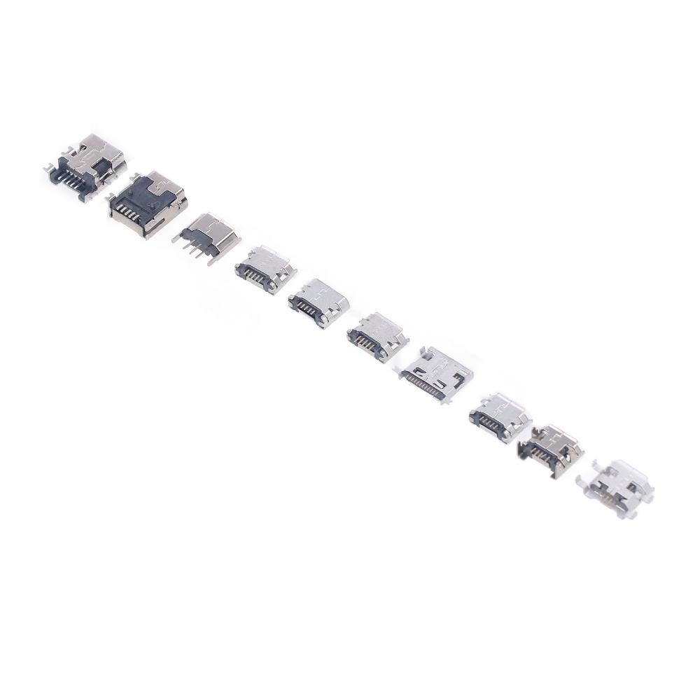 100Pcs Female Plug Micro USB Connector with Storage Box Micro USB Sockets  Charging Solution
