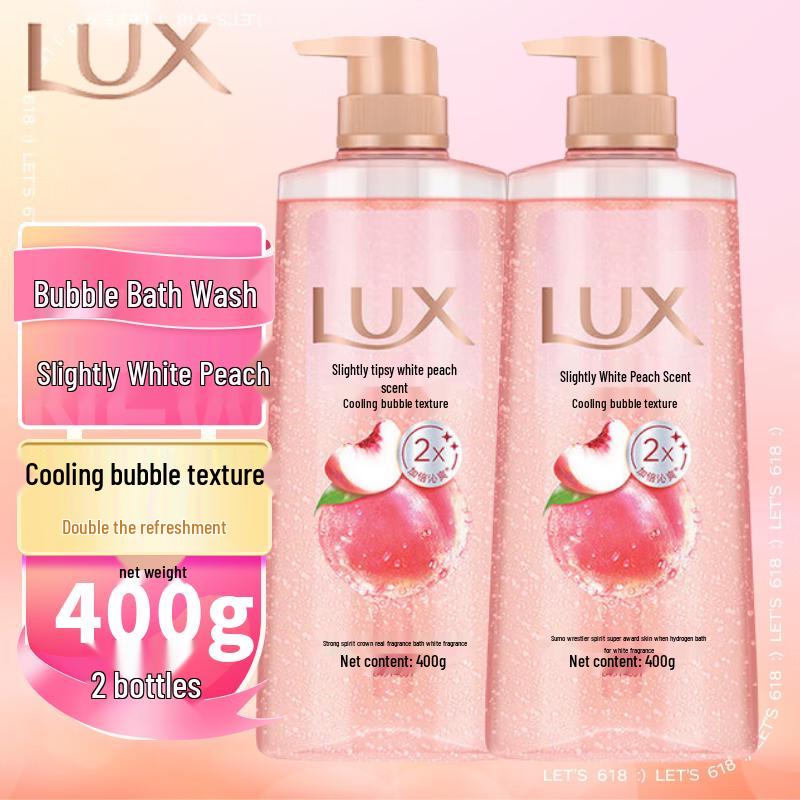 LUX Bubble Refreshing White Peach Shower Gel Twin Pack