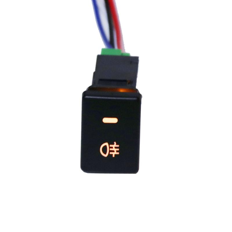Yellow/Green Rear Fog light Push Switch 4 Wire Button For Toyota Camry Prius Corolla Foglight Switch DC12V