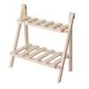 2 Tier Wooden Desk Shelf Solid Hardwood Minimalist Design Foldable Tabletop