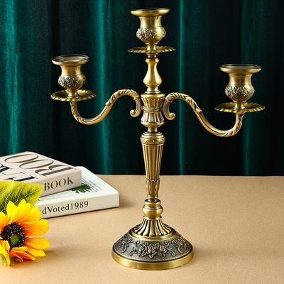 Support de Bougie Rétro Européen en Métal à 3/5 Têtes Dîner Romantique aux Chandelles de Mariage Décoration de Table de Maison