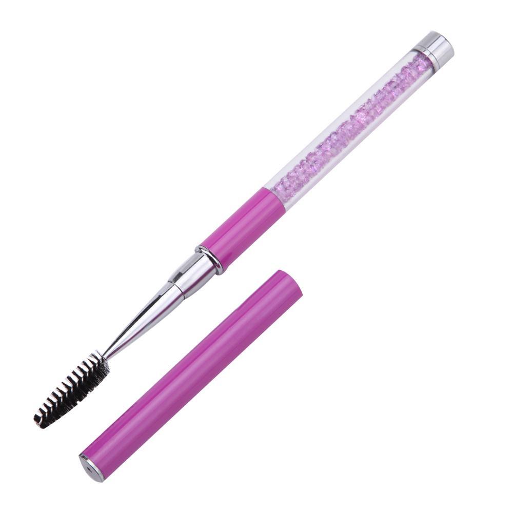 Set of 6 Spiral Eyelash Brushes with Rhinestone Handles and Protective Caps Reusable Eyelash Mascara Wands for Makeup Application and Eyebrow Grooming